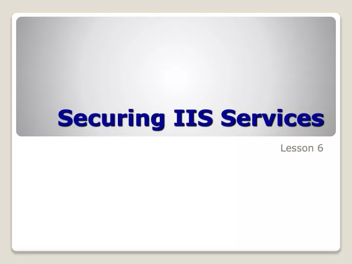 securing iis services