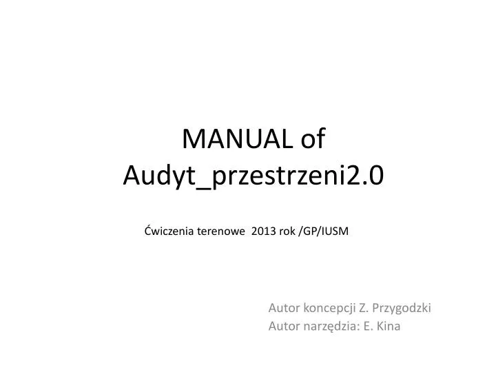 manual of audyt przestrzeni2 0