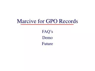 Marcive for GPO Records