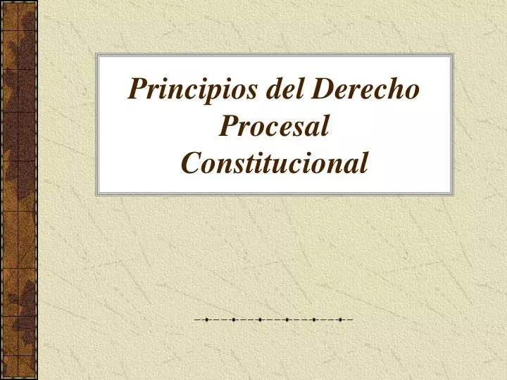 principios del derecho procesal constitucional