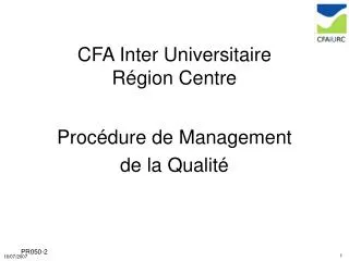 cfa inter universitaire r gion centre