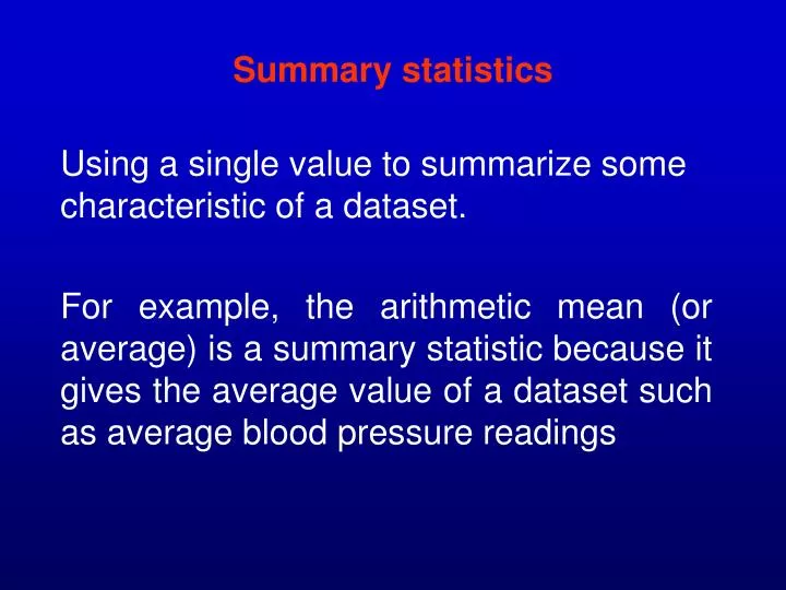 summary statistics