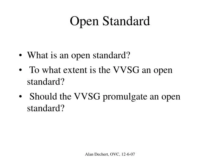 open standard