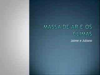 massa de ar e os climas