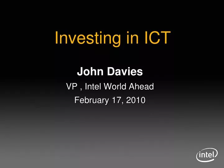 john davies vp intel world ahead february 17 2010