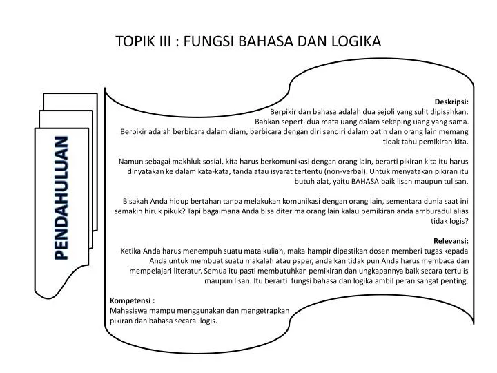 topik iii fungsi bahasa dan logika