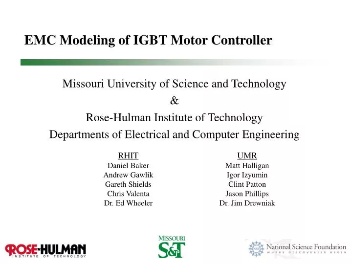 emc modeling of igbt motor controller