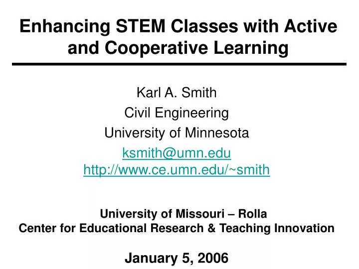 enhancing stem classes with active and cooperative learning