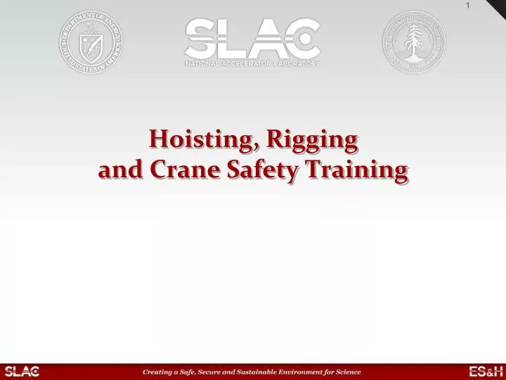 hoisting rigging and crane safety training