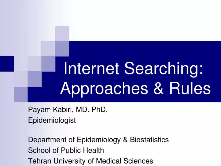 internet searching approaches rules