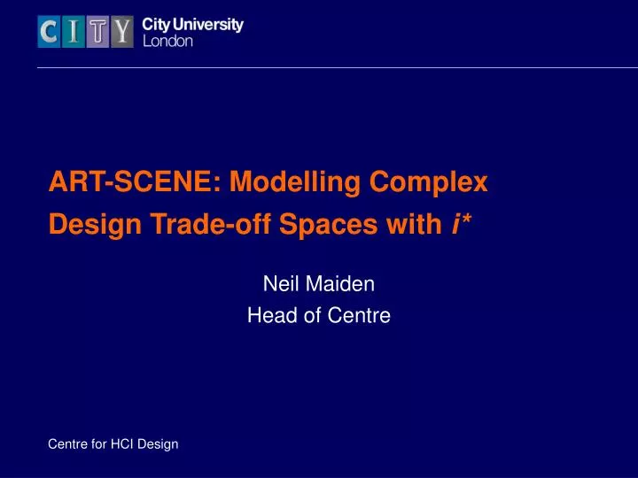 art scene modelling complex design trade off spaces with i