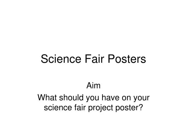 science fair posters