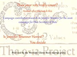 Is Jennifer Brunner Honest?