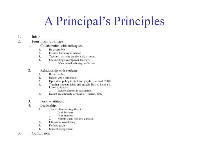 a principal s principles