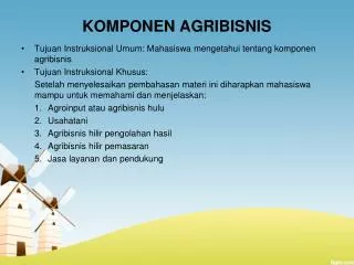 komponen agribisnis
