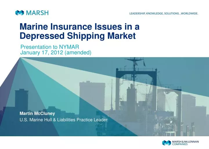 marine insurance issues in a depressed shipping market