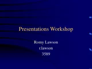 Presentations Workshop