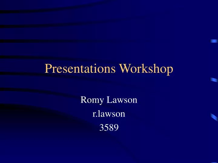 presentations workshop