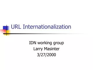 URL Internationalization
