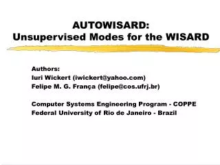 AUTOWISARD: Unsupervised Modes for the WISARD