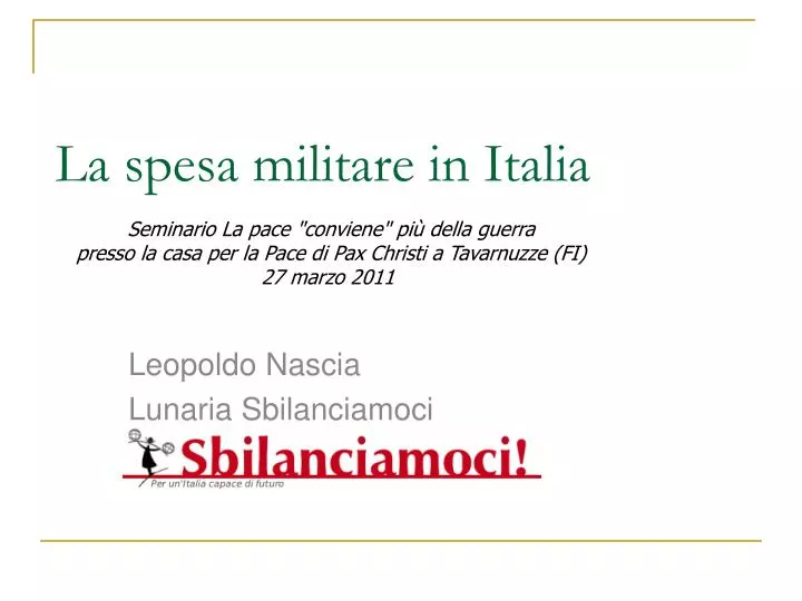 la spesa militare in italia