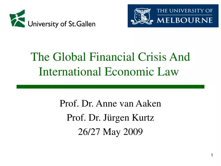 the global financial crisis and international economic law