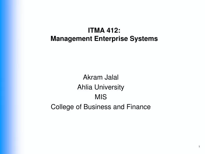 itma 412 management enterprise systems