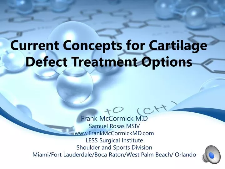 current concepts for cartilage defect treatment options
