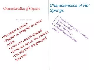 Characteristics of Geysers