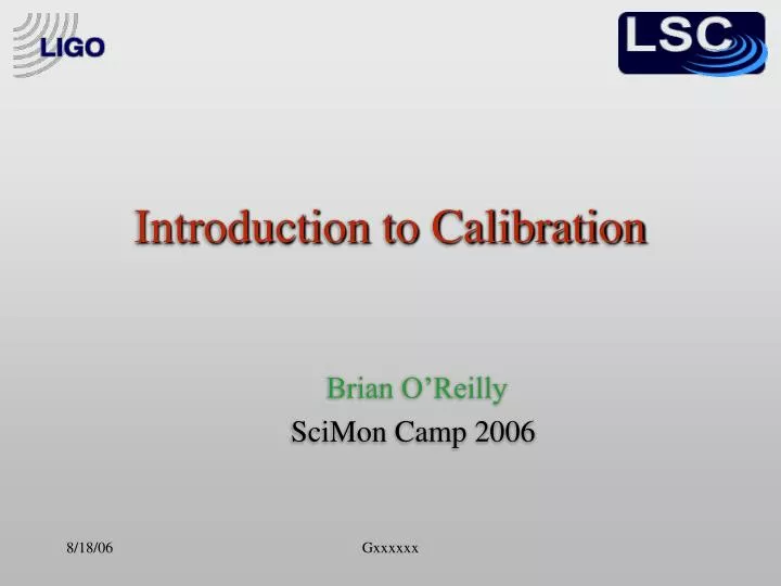 introduction to calibration