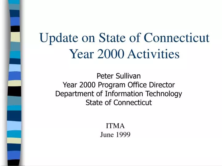 update on state of connecticut year 2000 activities