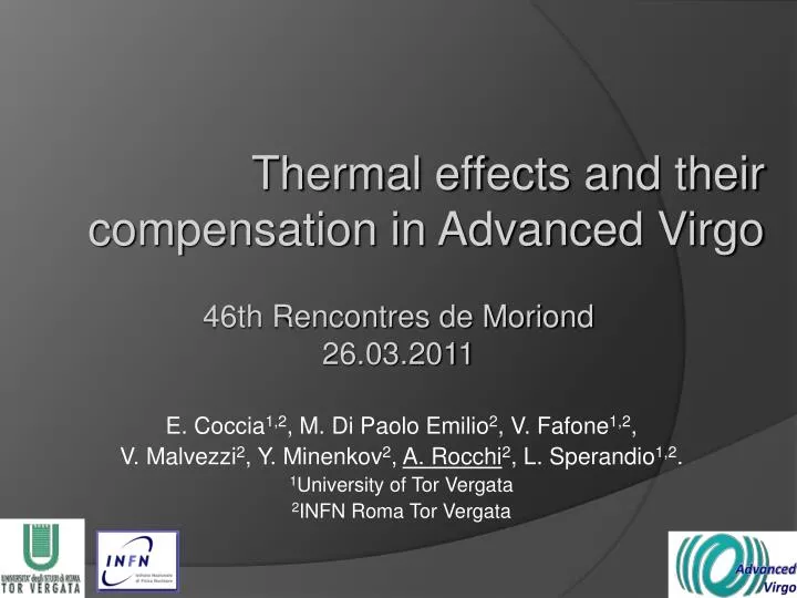 thermal effects and their compensation in advanced virgo