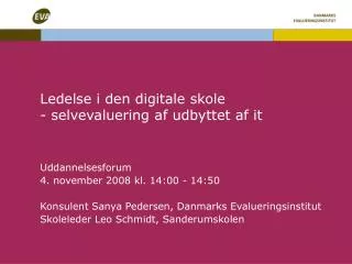ledelse i den digitale skole selvevaluering af udbyttet af it
