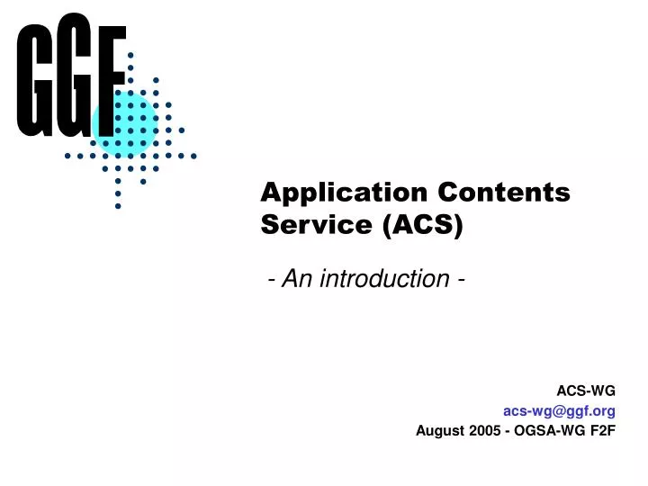 application contents service acs