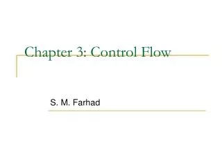 Chapter 3: Control Flow