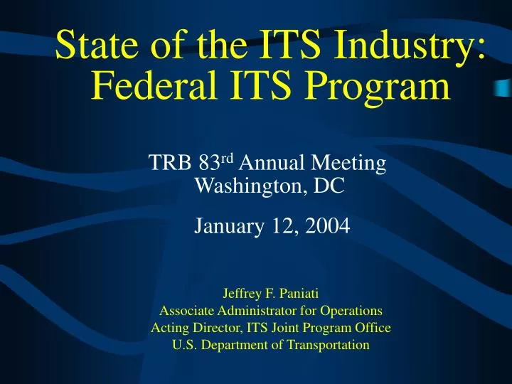 state of the its industry federal its program