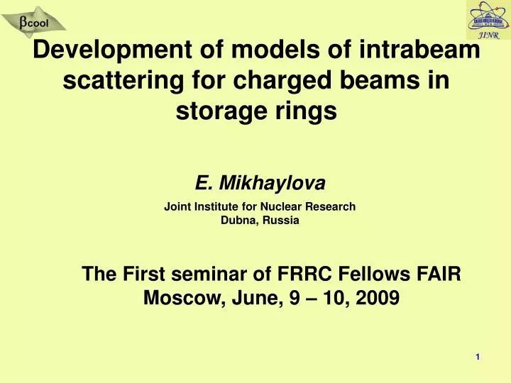 development of models of intrabeam scattering for charged beams in storage rings