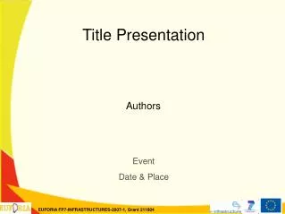 Title Presentation Authors