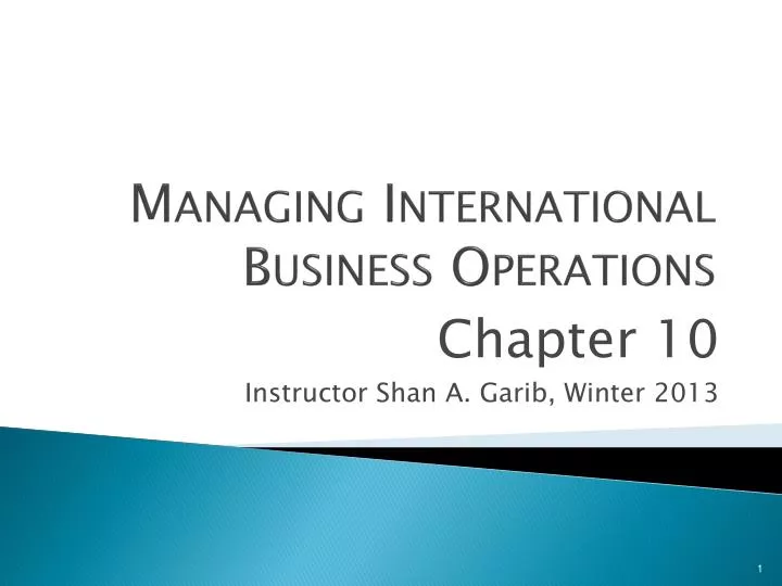 managing international business operations