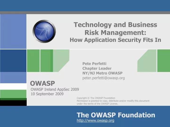 technology and business risk management how application security fits in