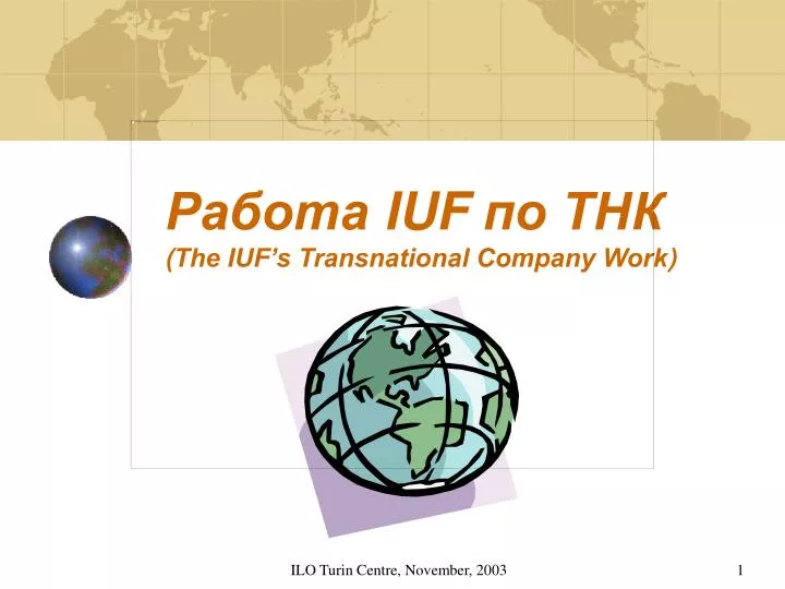 iuf the iuf s transnational company work