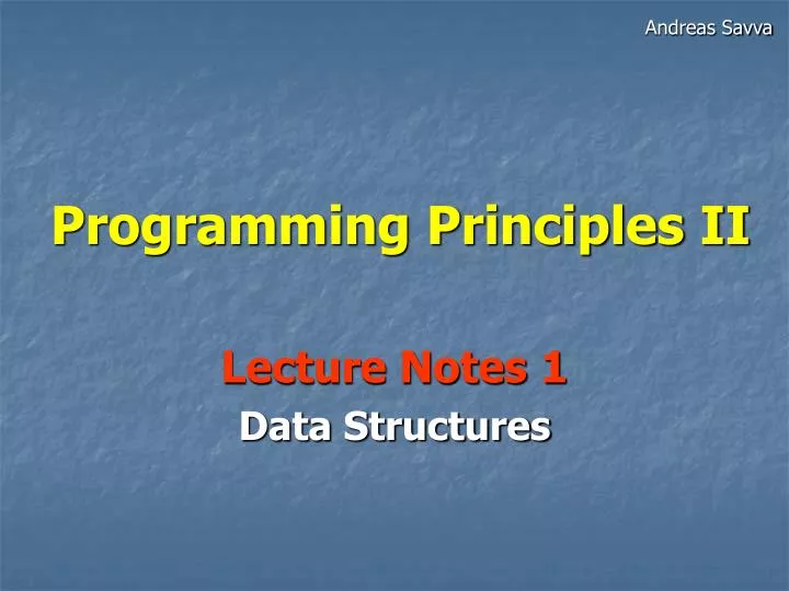 programming principles ii