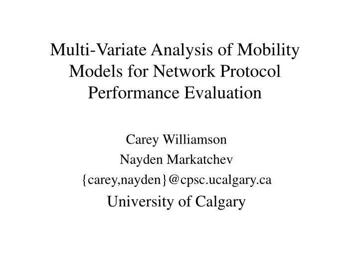 multi variate analysis of mobility models for network protocol performance evaluation