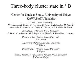 Three-body cluster state in 11 B
