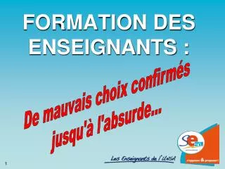 formation des enseignants