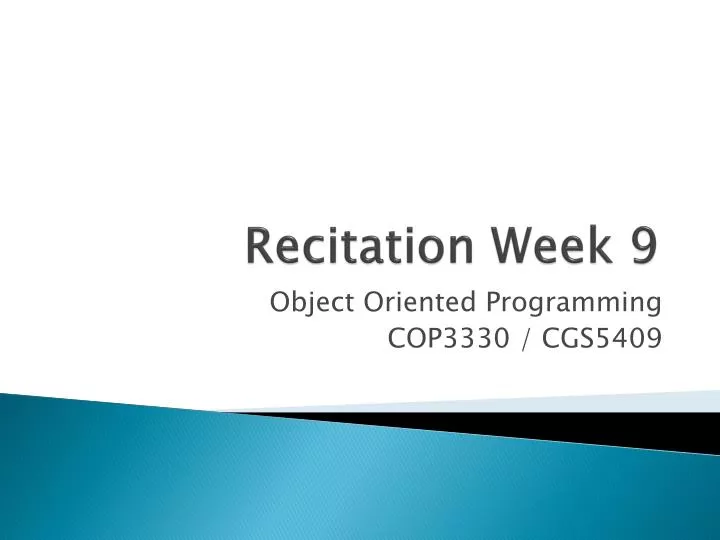 recitation week 9