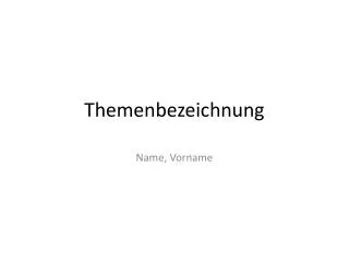 themenbezeichnung