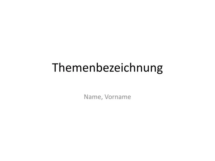 themenbezeichnung