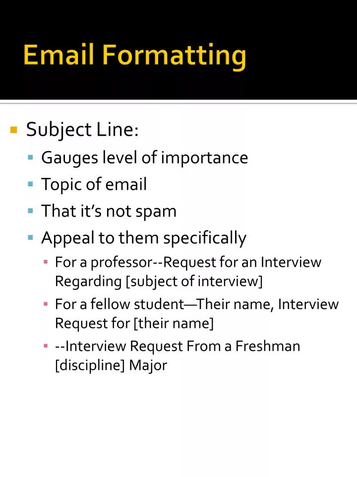 email formatting