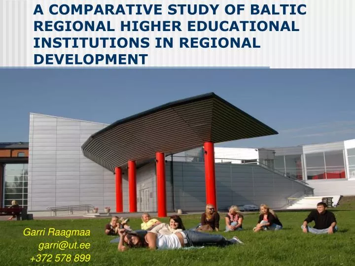 a comparative study of baltic regional higher educational institutions in regional development